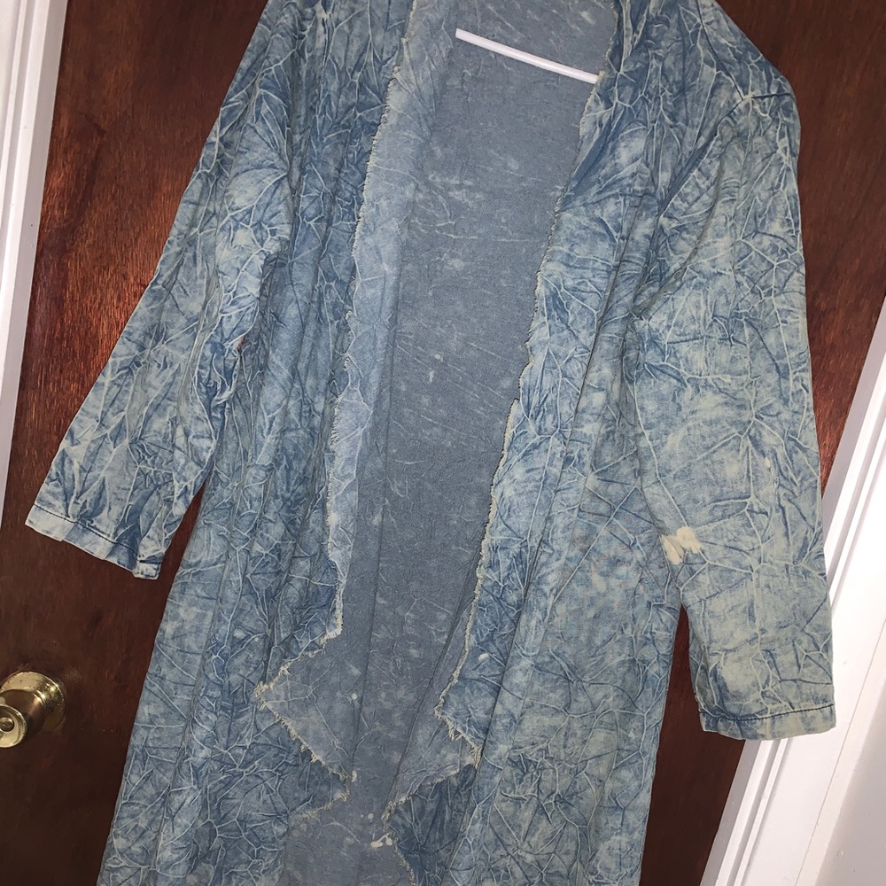 Denim Distressed open jacket 🧥